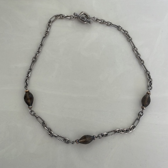 David Yurman Smoky Quartz Figaro Chain Necklace - Picture 4 of 5